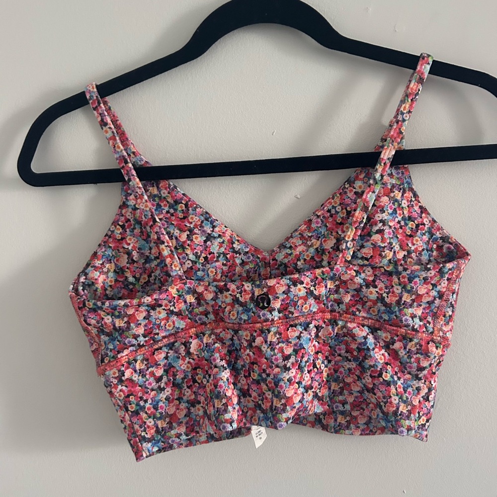 Lululemon Solo Longline Bra Floral Size 8 - Picture 3 of 6